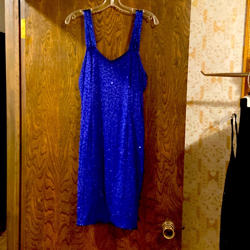 Short dress beaded and 100% pure silk